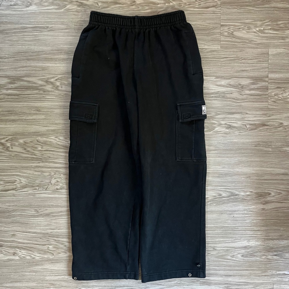 Pro Club Heavyweight Fleece Cargo Sweatpants Mens Large Black Joggers Relaxed